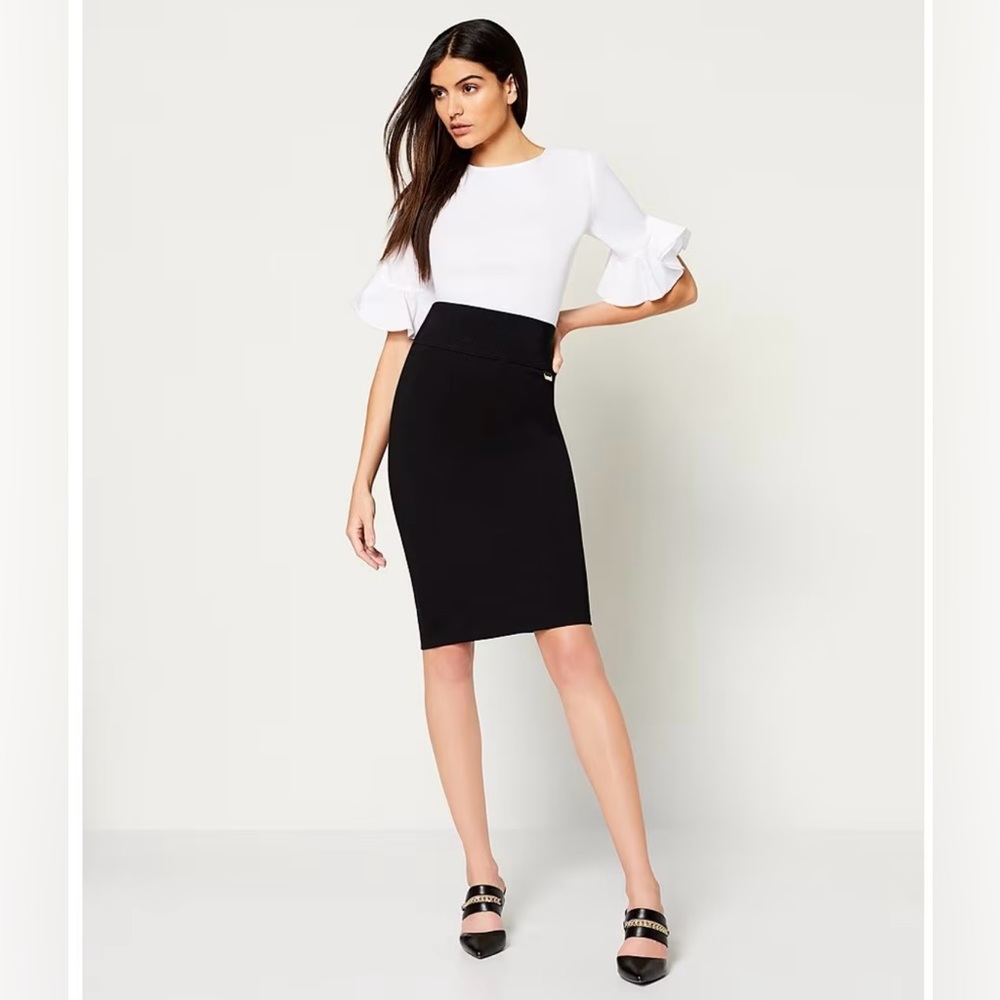 Calvin Klein Wide Waistband Ponte Knit Pencil Skirt Size 2X - NWT